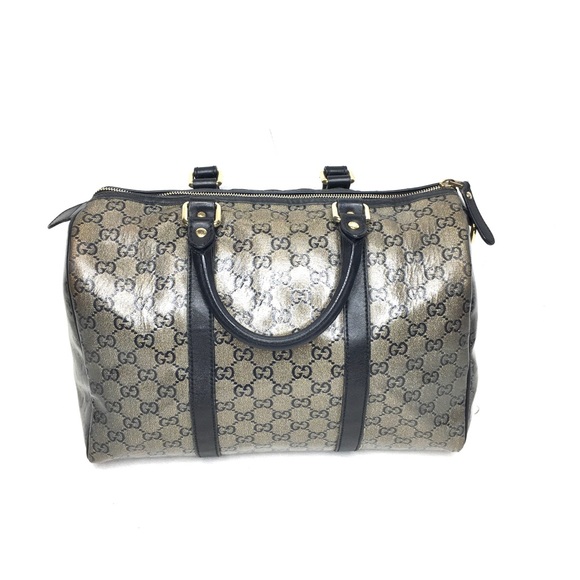 Authentic Gucci silver monogram Boston satchel Bag - Picture 7 of 16